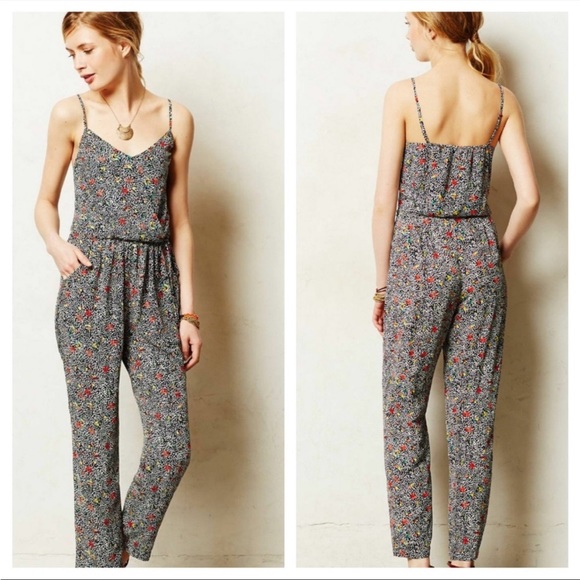 Anthropologie Elevenses Peonia Junpsuit Small - Picture 2 of 7